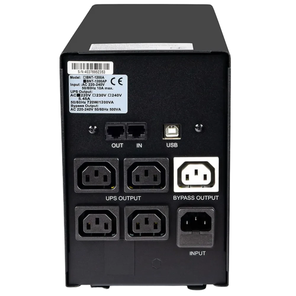 Sursă de alimentare neîntreruptibilă PCM BNT-1200AP, Linear-interactiv, 1200VA, Turn