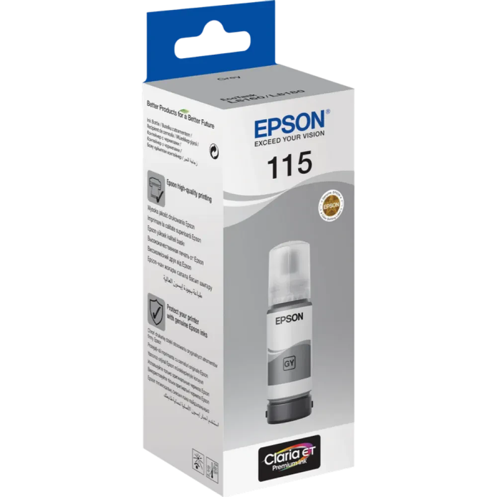 Контейнер с чернилами Epson 115 EcoTank, 70мл, Серый