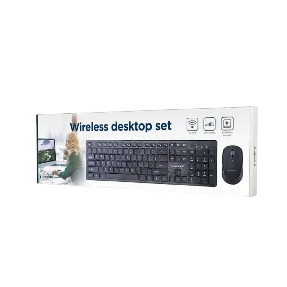 Set Tastatură + Mouse Gembird KBS-WCH-04-RU, Fără fir, Negru
