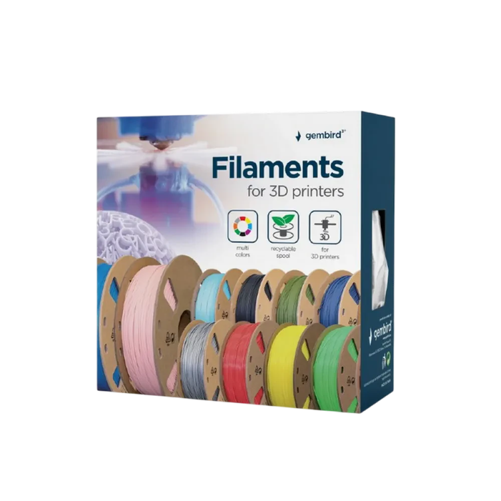 Filament pentru imprimantă 3D Gembird 3DP-PLA+1.75-02-GL, PLA+, Auriu, 1.75 mm, 1kg