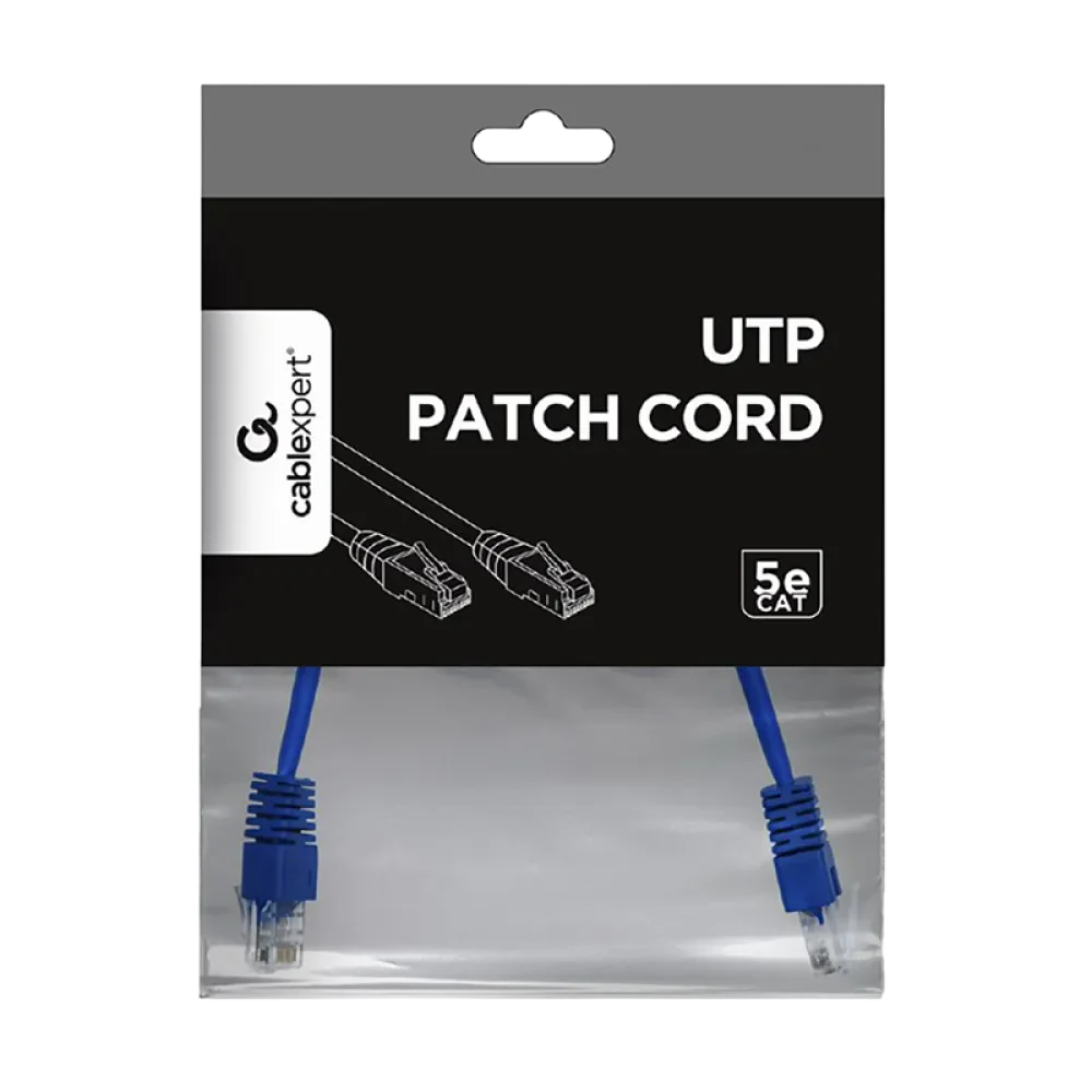 Патч-корд Cablexpert PP12-0.25M/B, CAT5e UTP, 0,25м, Синий