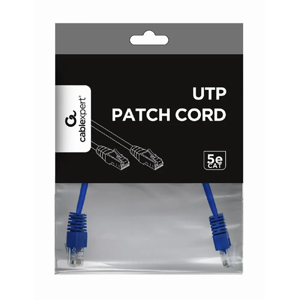 Патч-корд Cablexpert PP12-0.25M/B, CAT5e UTP, 0,25м, Синий