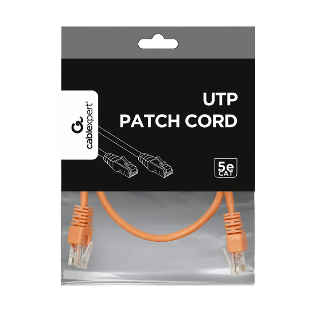 Патч-корд Cablexpert PP12-0.25M/O, CAT5e UTP, 0,25м, Оранжевый