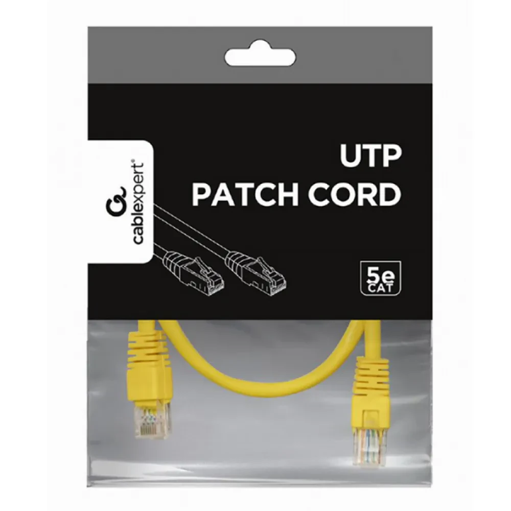 Патч-корд Cablexpert PP12-0.25M/Y, CAT5e UTP, 0,25м, Жёлтый