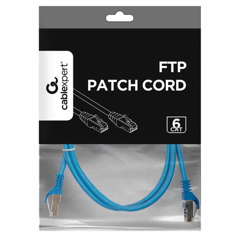 Патч-корд Cablexpert PP6-1M/B, Cat6 FTP , 1м, Синий