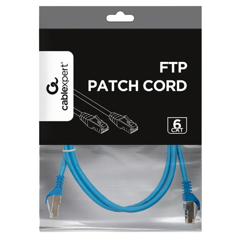 Патч-корд Cablexpert PP6-1M/B, Cat6 FTP , 1м, Синий