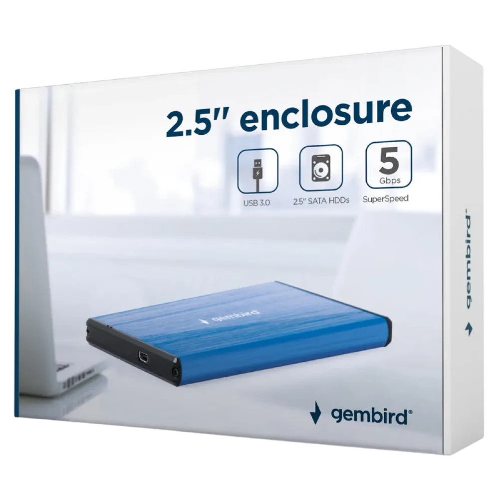 Внешний корпус Gembird EE2-U3S-3-DB, Deep Blue (EE2-U3S-3-DB)