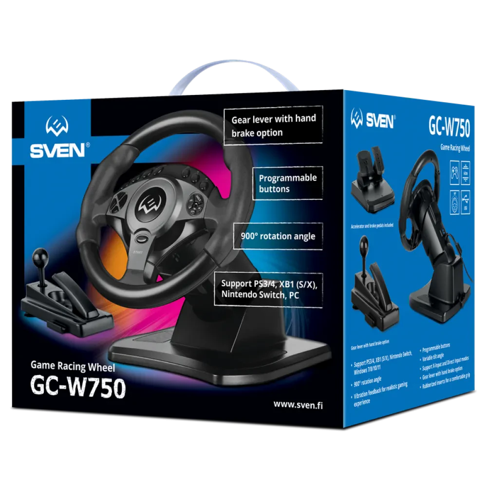 Игровой руль SVEN GC-W750, Чёрный