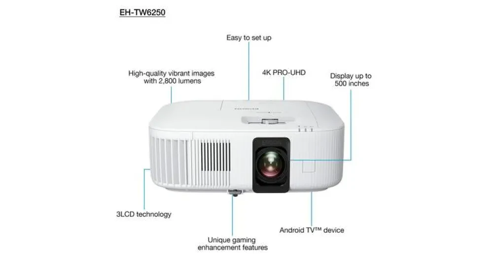LCD Проектор Epson EH-TW6250, 2800ANSI Lumens, FullHD (1920 x 1080) 