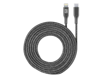 Cable de date Cellularline Long Cable, Lightning/USB Type-C, 2,5m, Negru