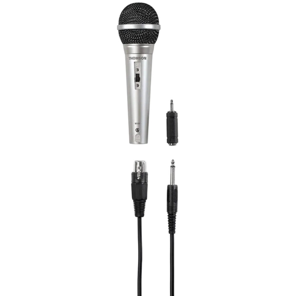 Microfon Karaoke Thomson M151, Fără fir/Cu fir, Argintiu