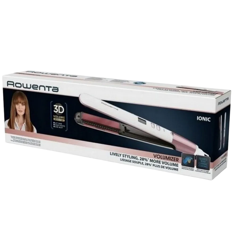 Placă de îndreptat părul Rowenta Volumizer SF4655F0, Alb | Roz