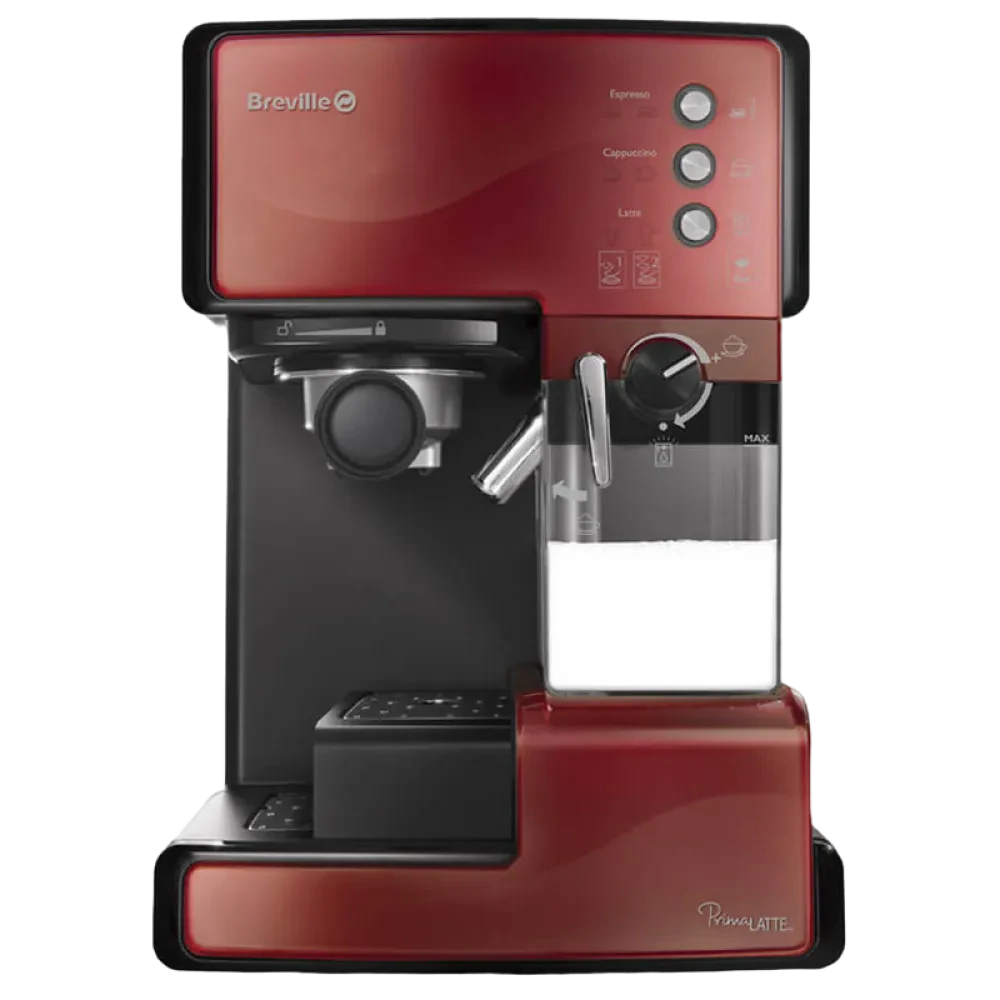 Cafetiera manuala Breville Prima Latte VCF046X-DIM, 1050W, Roșu