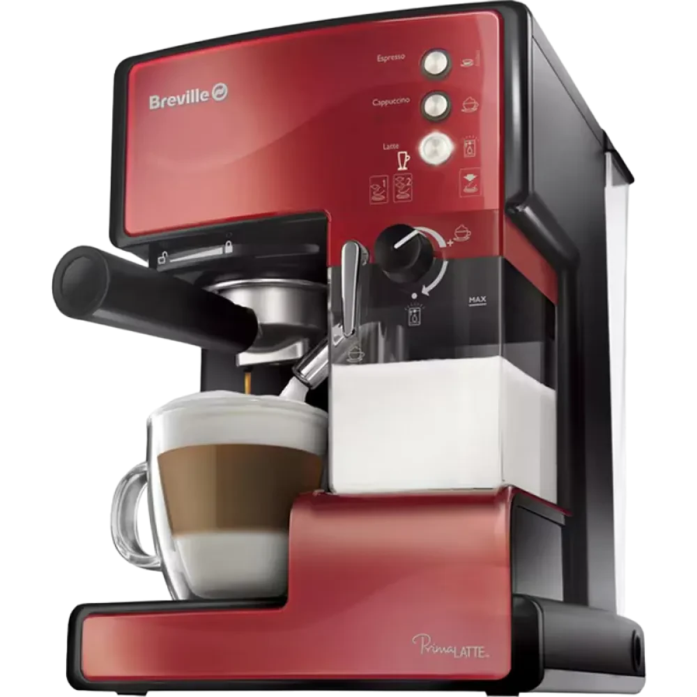 Cafetiera manuala Breville Prima Latte VCF046X-DIM, 1050W, Roșu