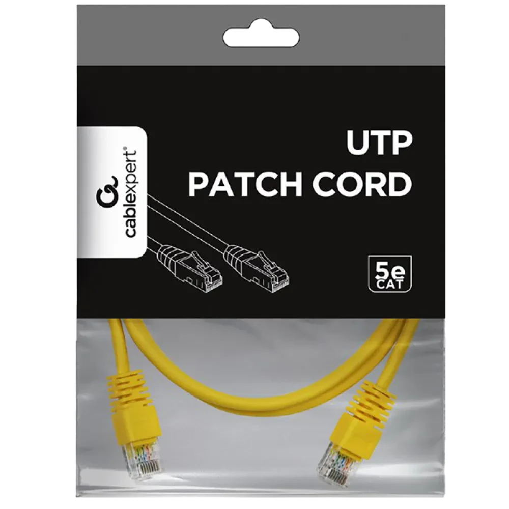 Patch cord Cablexpert PP12-2M/Y, CAT5e UTP, 2m, Galben