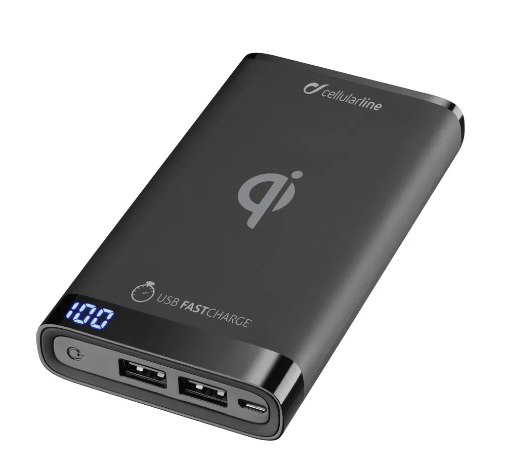 Acumulator extern Cellularline FreePower MANTA 8000 Wireless, 8mAh, Negru