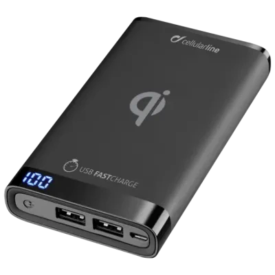 Acumulator extern Cellularline FreePower MANTA 8000 Wireless, 8mAh, Negru