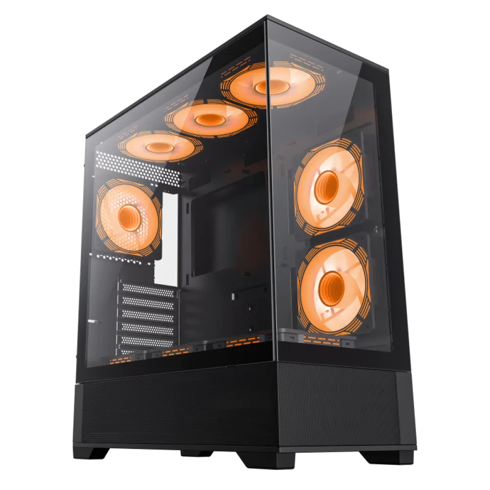 Компьютерный корпус Gamemax VISTA, Midi-Tower, Без блока питания, Чёрный