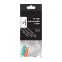 Audio Adaptor Cablexpert CCA-417W, 3.5mm 4-pin (M) - 2x 3.5mm 3-pin (F), 0,2m, Alb