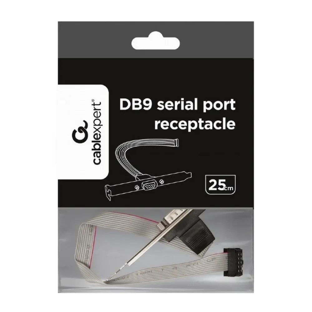 Задняя планка ПК с последовательным портом DB9 Cablexpert CCDB9RECEPTACLE, Золотой