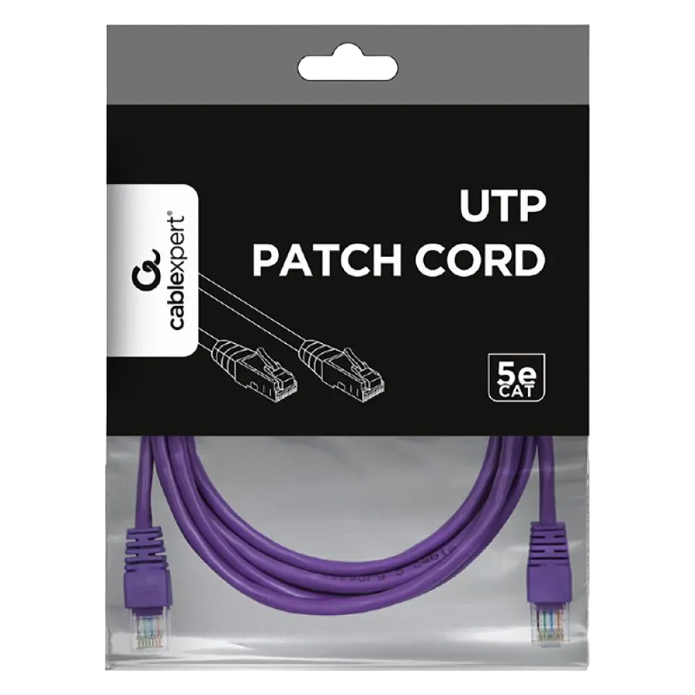 Patch cord Cablexpert PP12-2M/V, CAT5e UTP, 2m, Violet