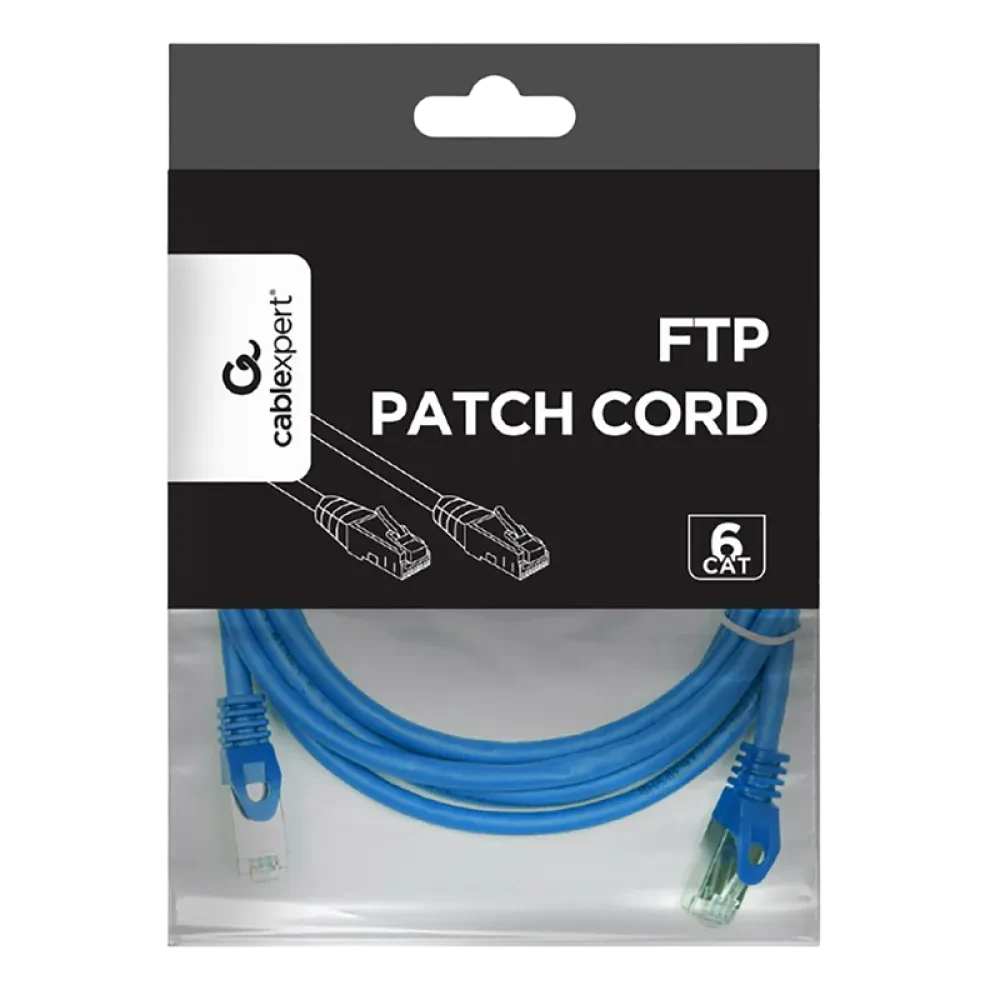 Patch cord Cablexpert PP6-3M/B, Cat6 FTP , 3m, Albastru