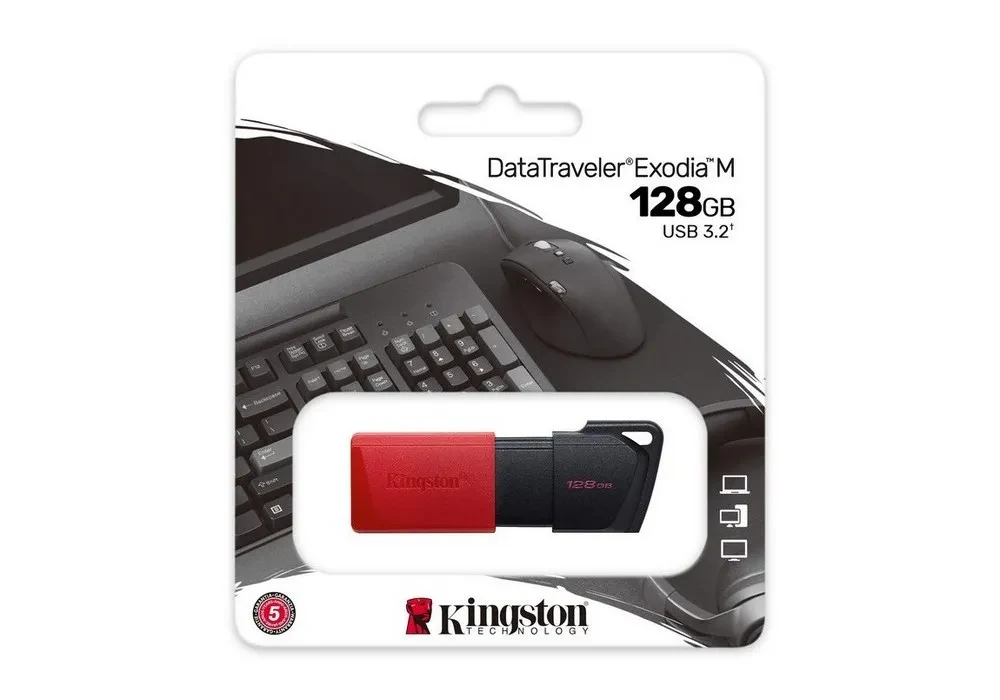 Memorie USB Kingston DataTraveler Exodia M, 128GB, Negru/Rosu