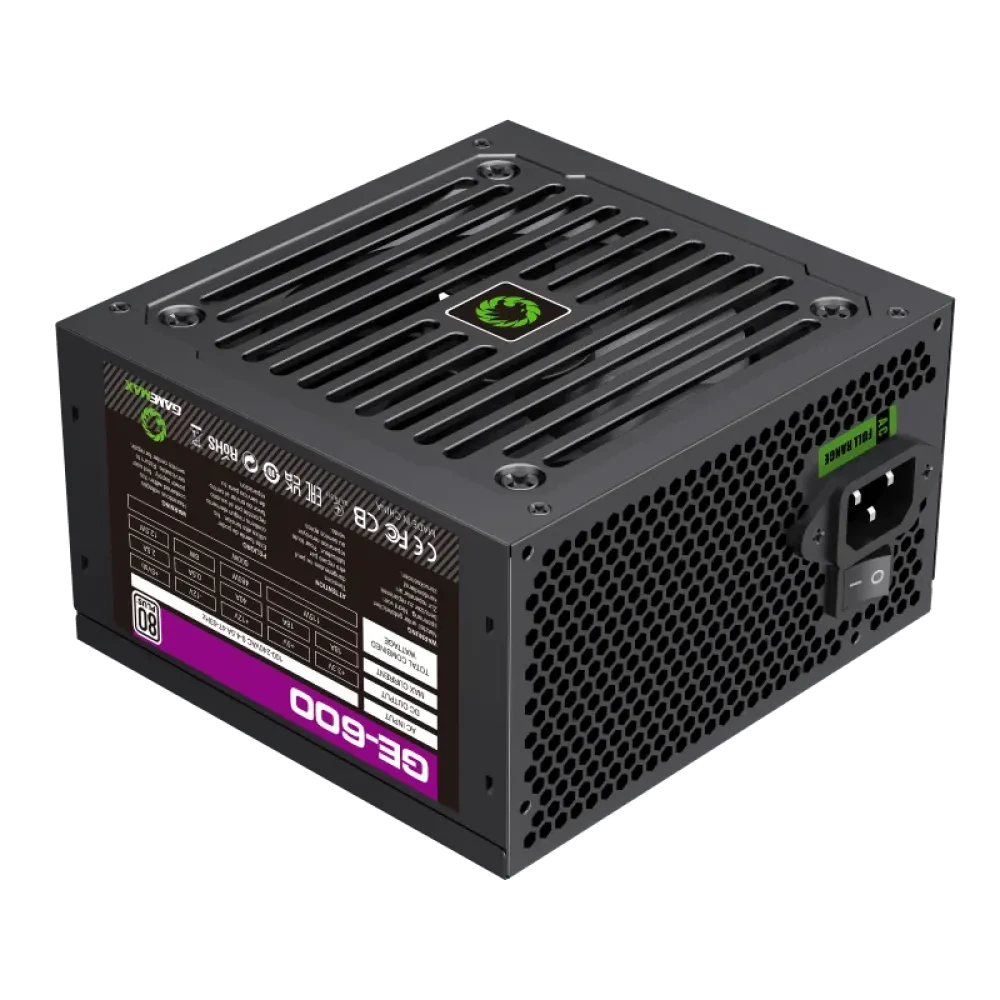 Блок питания для компьютеров Gamemax GE-600, 600Вт, ATX, Немодульный