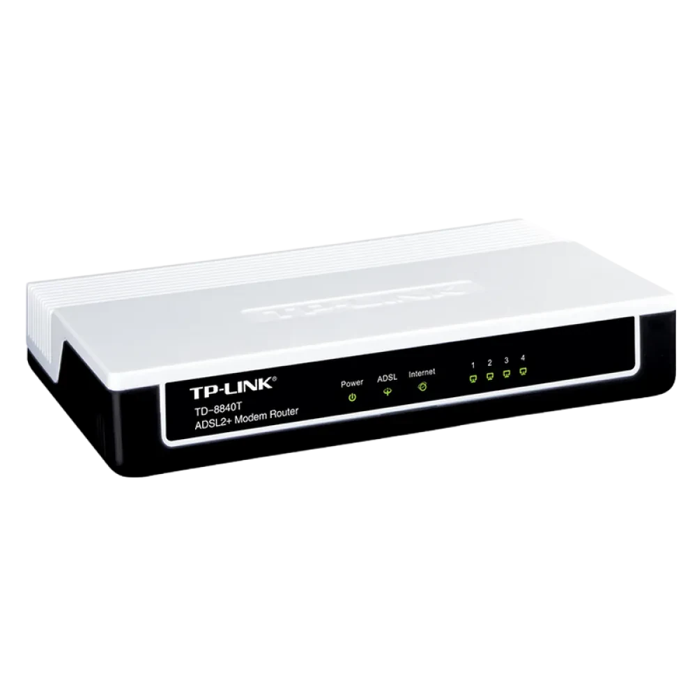 ADSL Модем TP-LINK TD-8840T, ADSL/ADSL2/ADSL2 + до 24 Мбит/с, Чёрный
