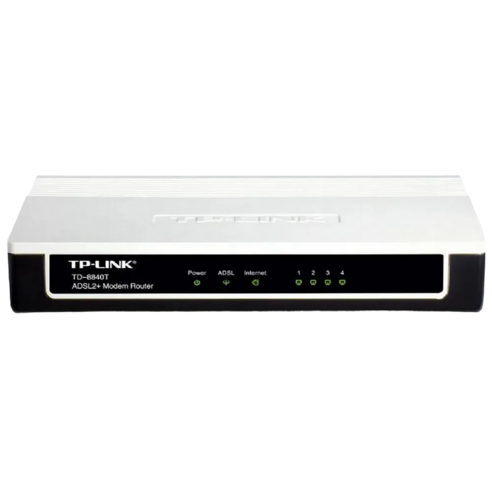 ADSL Модем TP-LINK TD-8840T, ADSL/ADSL2/ADSL2 + до 24 Мбит/с, Чёрный