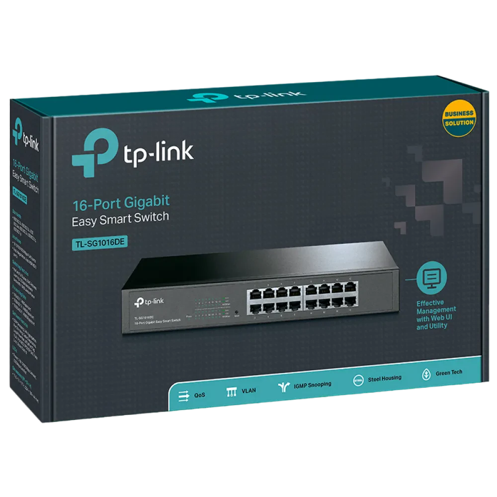 Switch de rețea TP-LINK TL-SG1016DE, 16x 10/100/1000 Mbps
