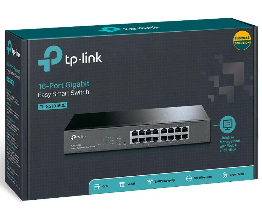 Switch de rețea TP-LINK TL-SG1016DE, 16x 10/100/1000 Mbps