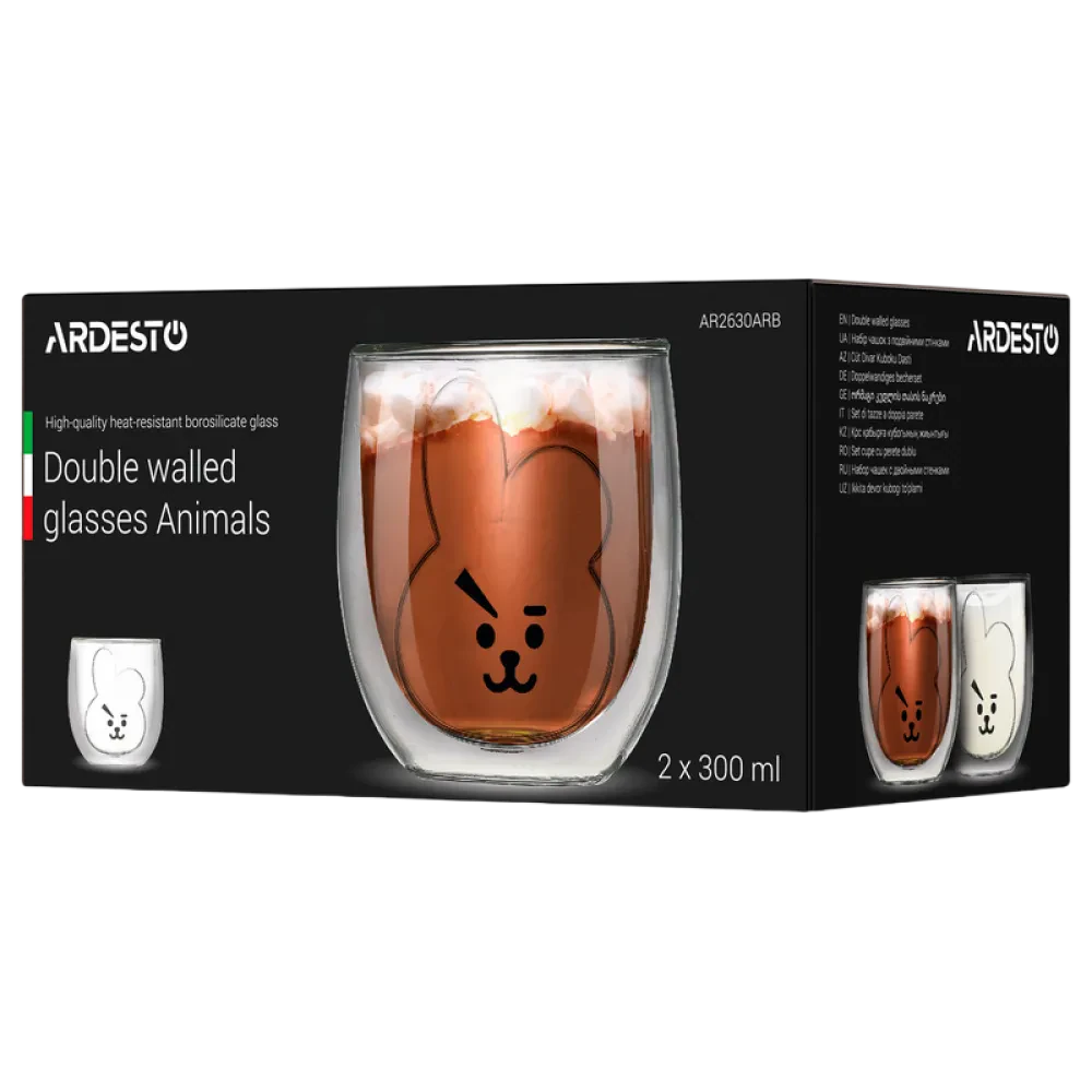 Набор стаканов Ardesto 300 мл, 2 шт, Прозрачный