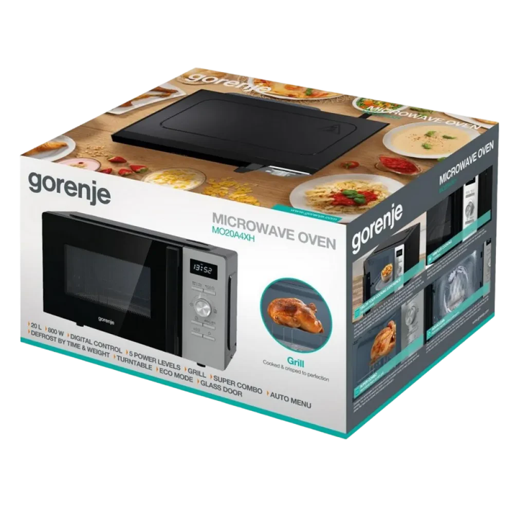 Микроволновая печь Gorenje MO20A4XH, Чёрный | Нержавеющая сталь