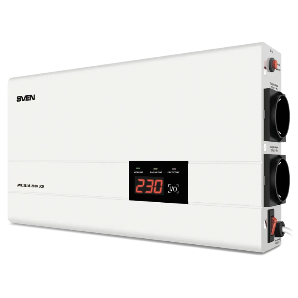 Стабилизатор напряжения SVEN SLIM AVR-2000 LCD, 2000VA