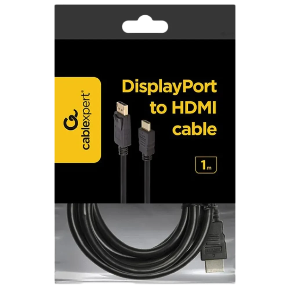 Cablu Video Cablexpert CC-DP-HDMI-1M, DisplayPort (M) - HDMI (M), 1m, Negru