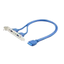 Двойная розетка USB 3.0 на кронштейне Cablexpert CC-USB3-RECEPTACLE, Синий