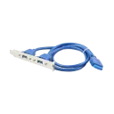 Двойная розетка USB 3.0 на кронштейне Cablexpert CC-USB3-RECEPTACLE, Синий