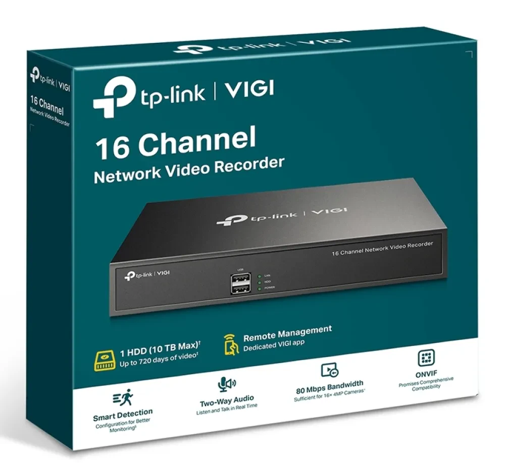 Видеорегистратор TP-LINK VIGI NVR1016H, Чёрный