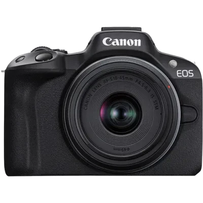 Aparat Foto Mirrorless Canon n EOS R50 Black &amp; RF-S 18-45mm f/4.5-6.3 IS STM &amp; RF-S 55-210mm f/5-7.1 IS STM KIT