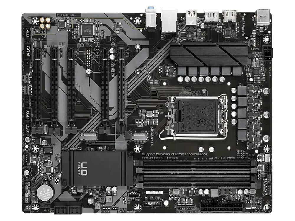 Материнская плата Gigabyte B760 DS3H DDR4, LGA1700, Intel B760, ATX