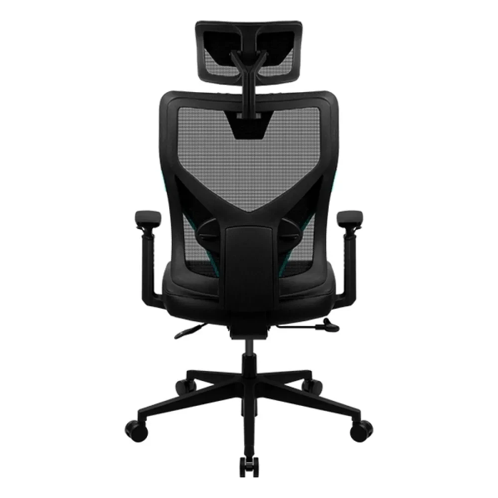 Scaun Gaming ThunderX3 Yama1, PU Piele, Negru/Albastru deschis