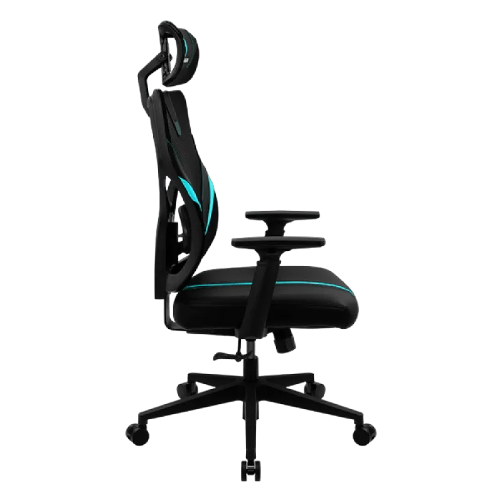 Scaun Gaming ThunderX3 Yama1, PU Piele, Negru/Albastru deschis