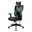 Scaun Gaming ThunderX3 Yama1, PU Piele, Negru/Albastru deschis