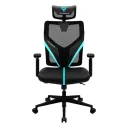 Scaun Gaming ThunderX3 Yama1, PU Piele, Negru/Albastru deschis