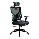 Scaun Gaming ThunderX3 Yama1, PU Piele, Negru/Albastru deschis