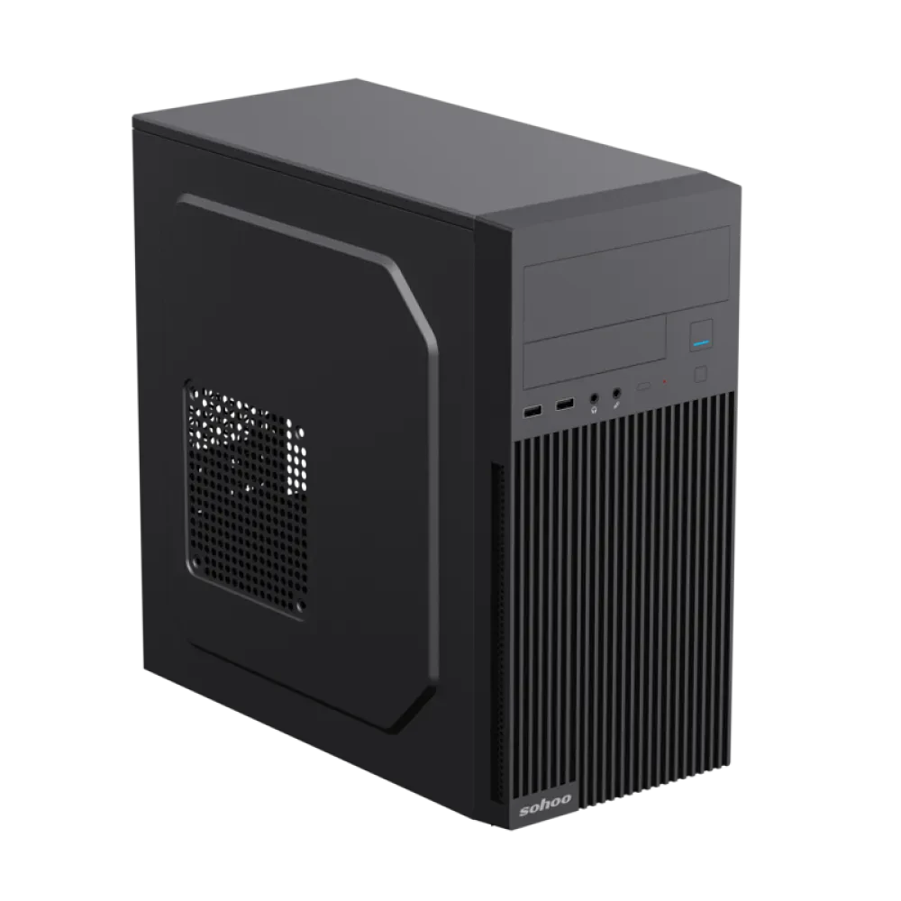 Компьютерный корпус Sohoo 6521BK, Micro-ATX, ATX, Чёрный