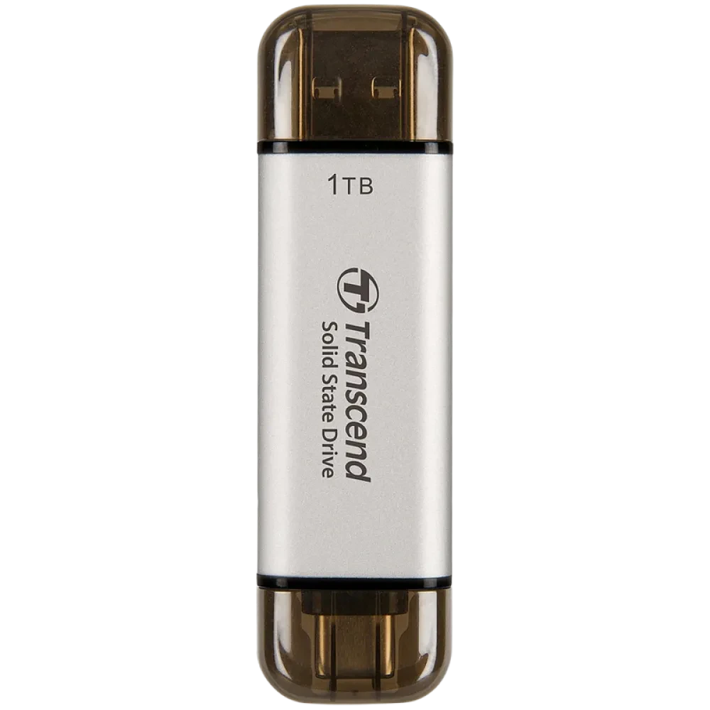 Внешний портативный SSD накопитель Transcend ESD310S, 1 ТБ, Серебристый (TS1TESD310S)