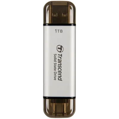 Внешний портативный SSD накопитель Transcend ESD310S, 1 ТБ, Серебристый (TS1TESD310S)