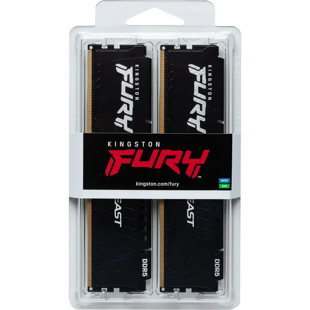 Оперативная память Kingston FURY Beast, DDR5 SDRAM, 5600 МГц, 32 Гб, KF556C36BBEK2-32